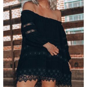 Nwts : Off The Shoulder black lace dress by together